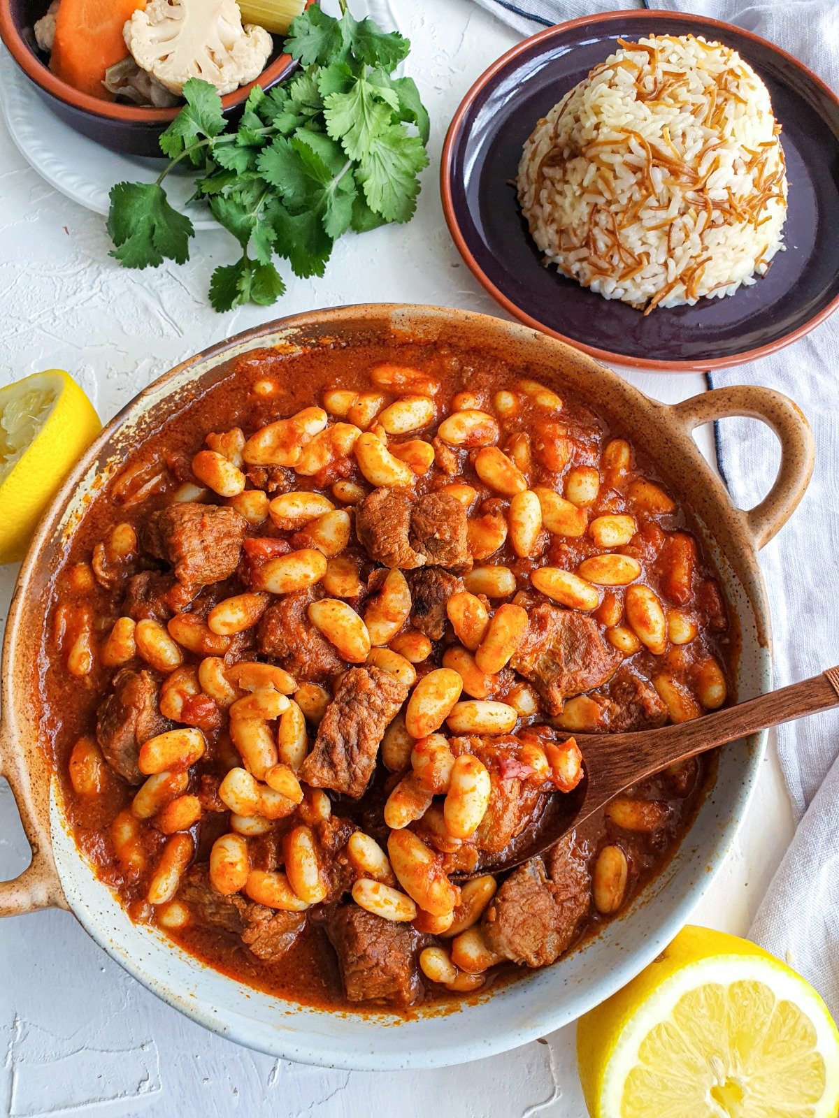 Kuru Fasulye Turkish White Bean Stew is so popular that its Turkish name is simply the name for dried white beans.
