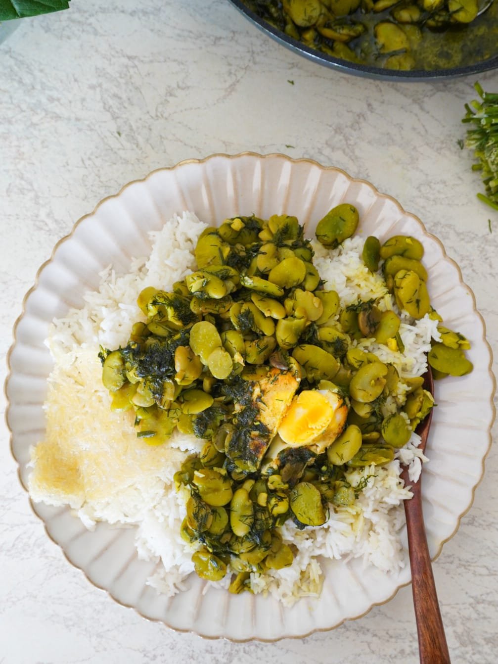 A super healthy dish that fills your heart with warms and satisfies every bone in your body, Persian Dill and Fava Bean Stew.