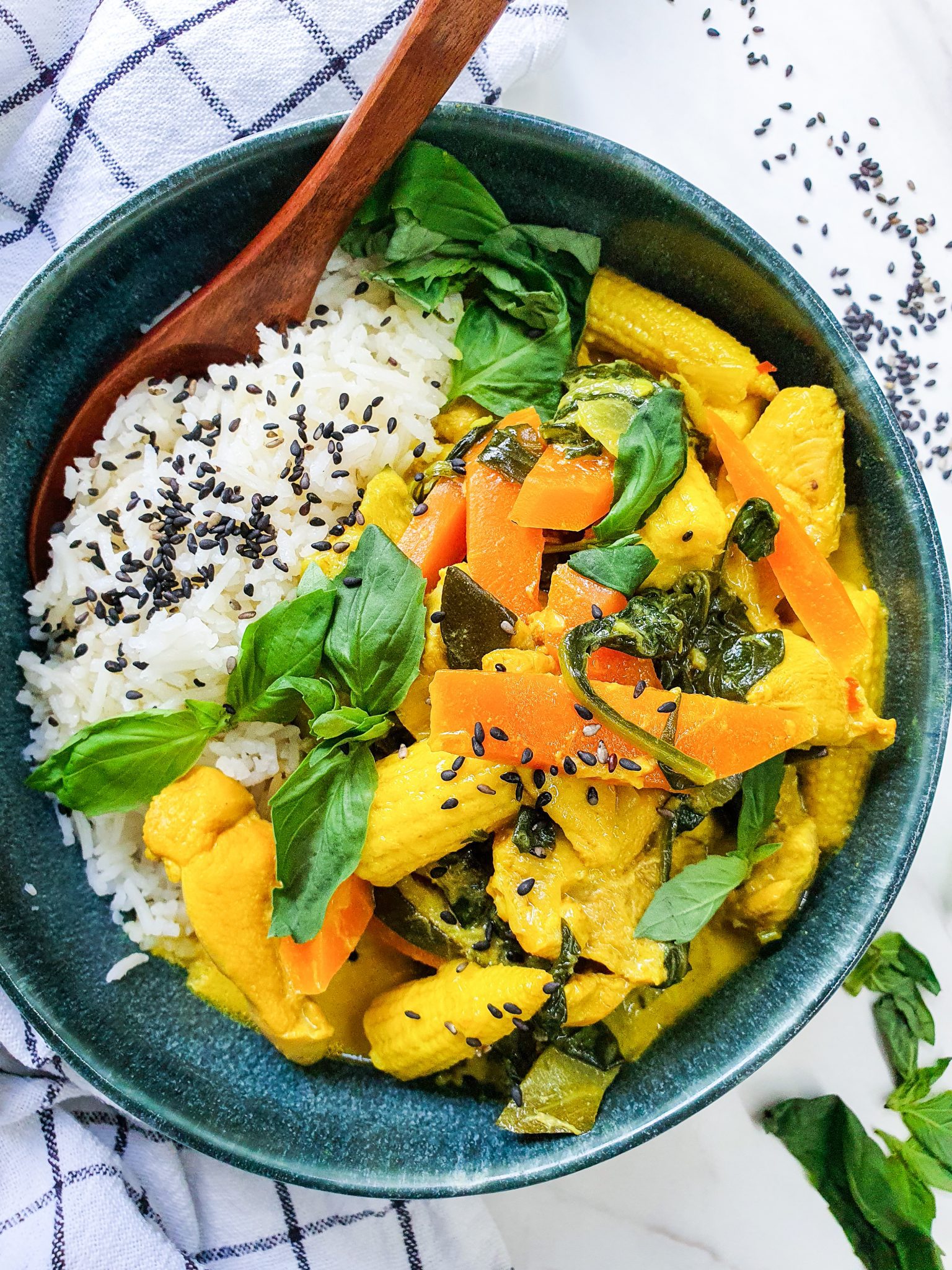 30 Minute Creamy Turmeric Chicken Vegetables and Rice
