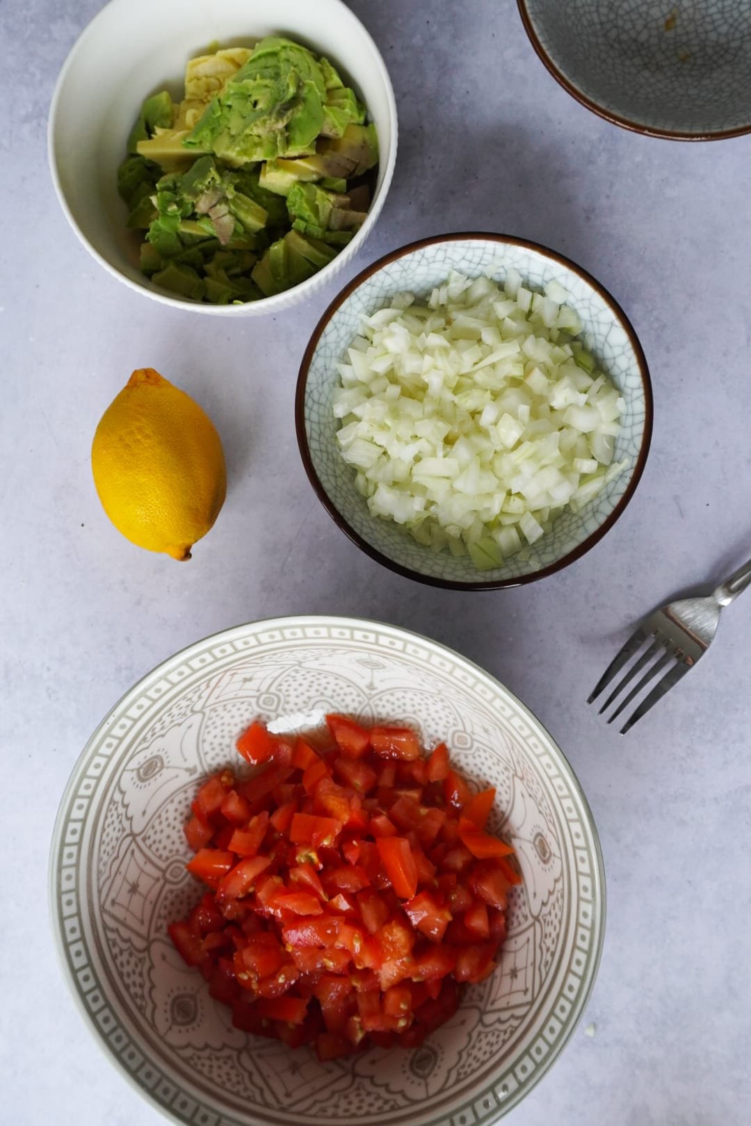 Ingredients you need to make your salsa topping for your baked loaded fries dish.