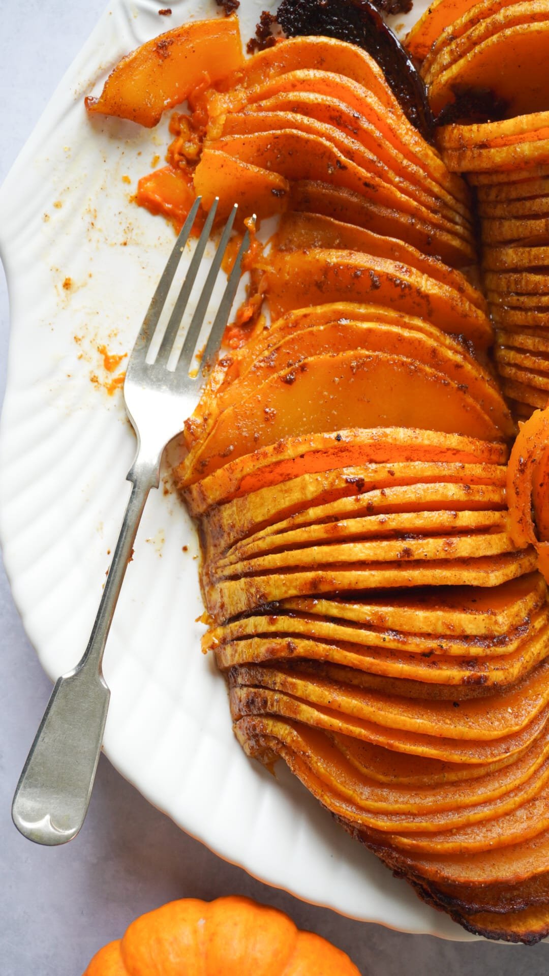 Sliced the hasselback way, your butternut squash will be the perfect center piece or side dish this Autumn.