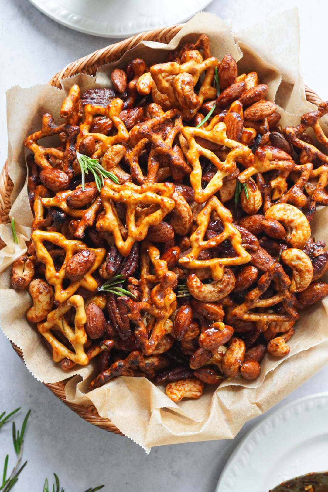 The perfect Sweet and Savoury Spiced Nuts And Pretzels recipe.