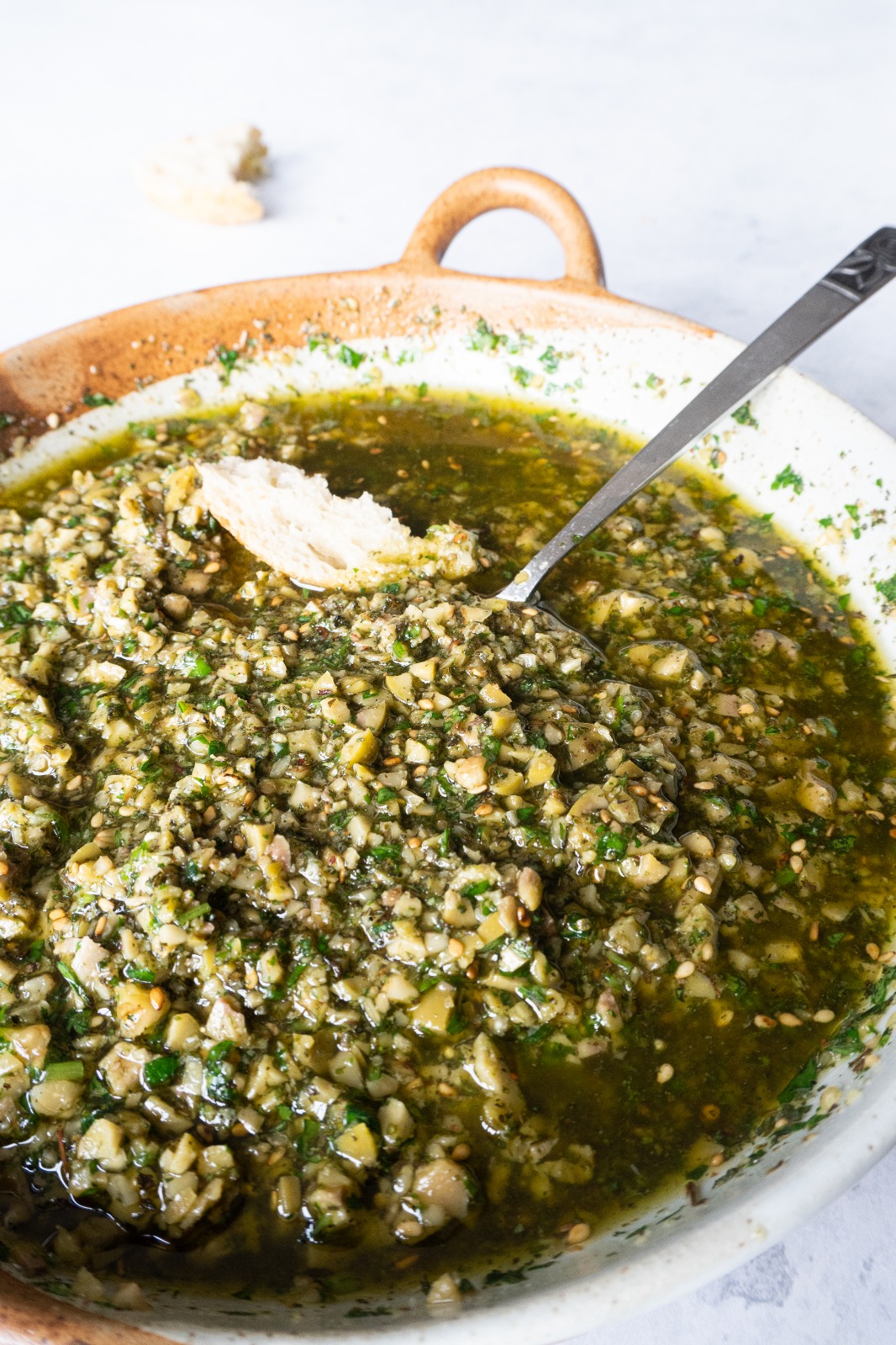 Zaatar Olive Walnut bread Dipping Oil