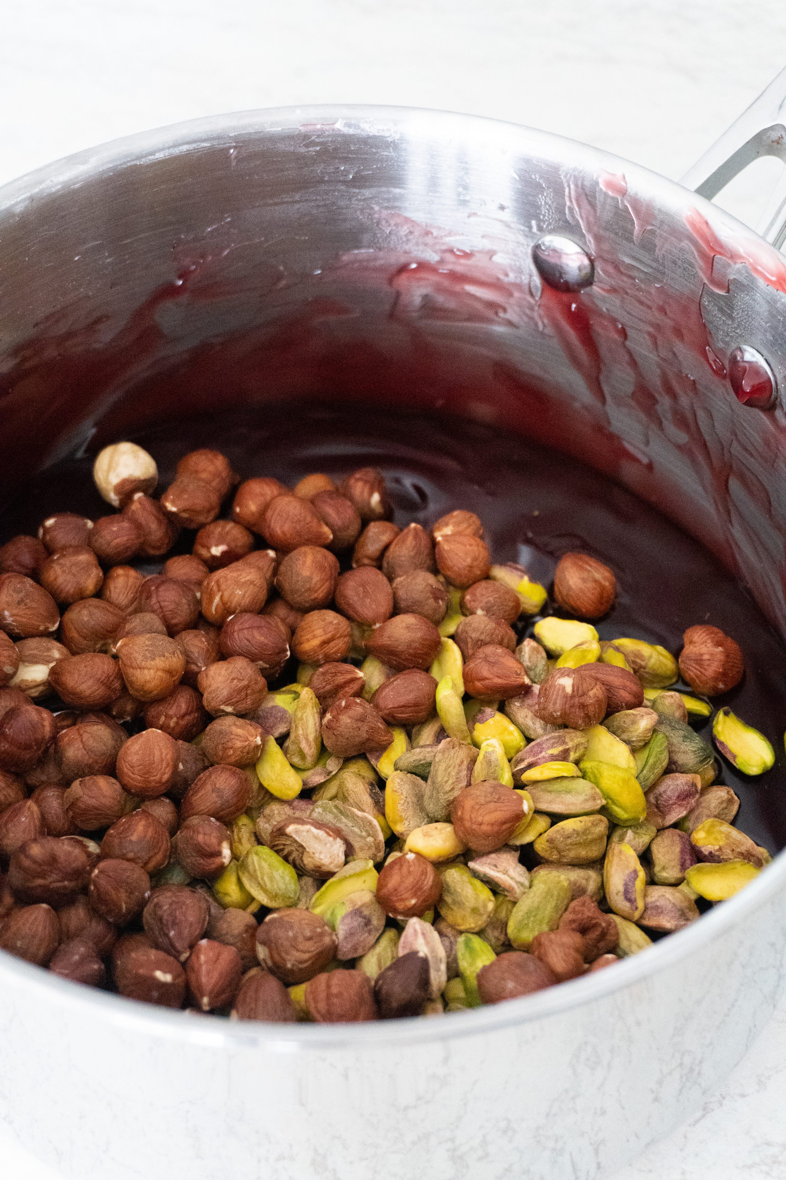 Any nuts of choice added to the flavourful simple Turkish delight once the liquid has hardened